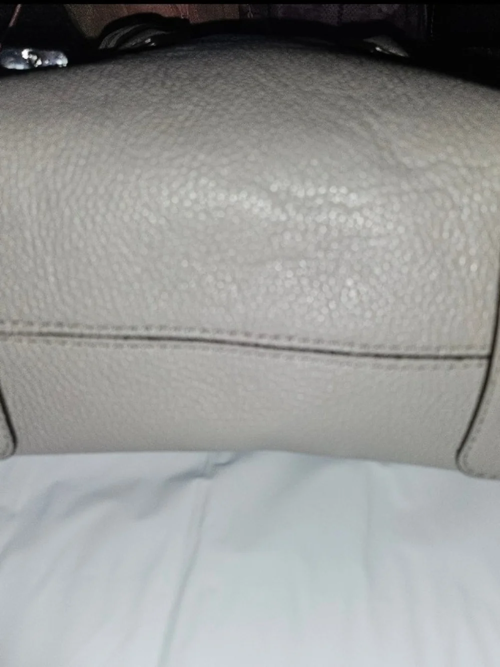 Michael Kors Pebbled Leather Tote in Light Gray